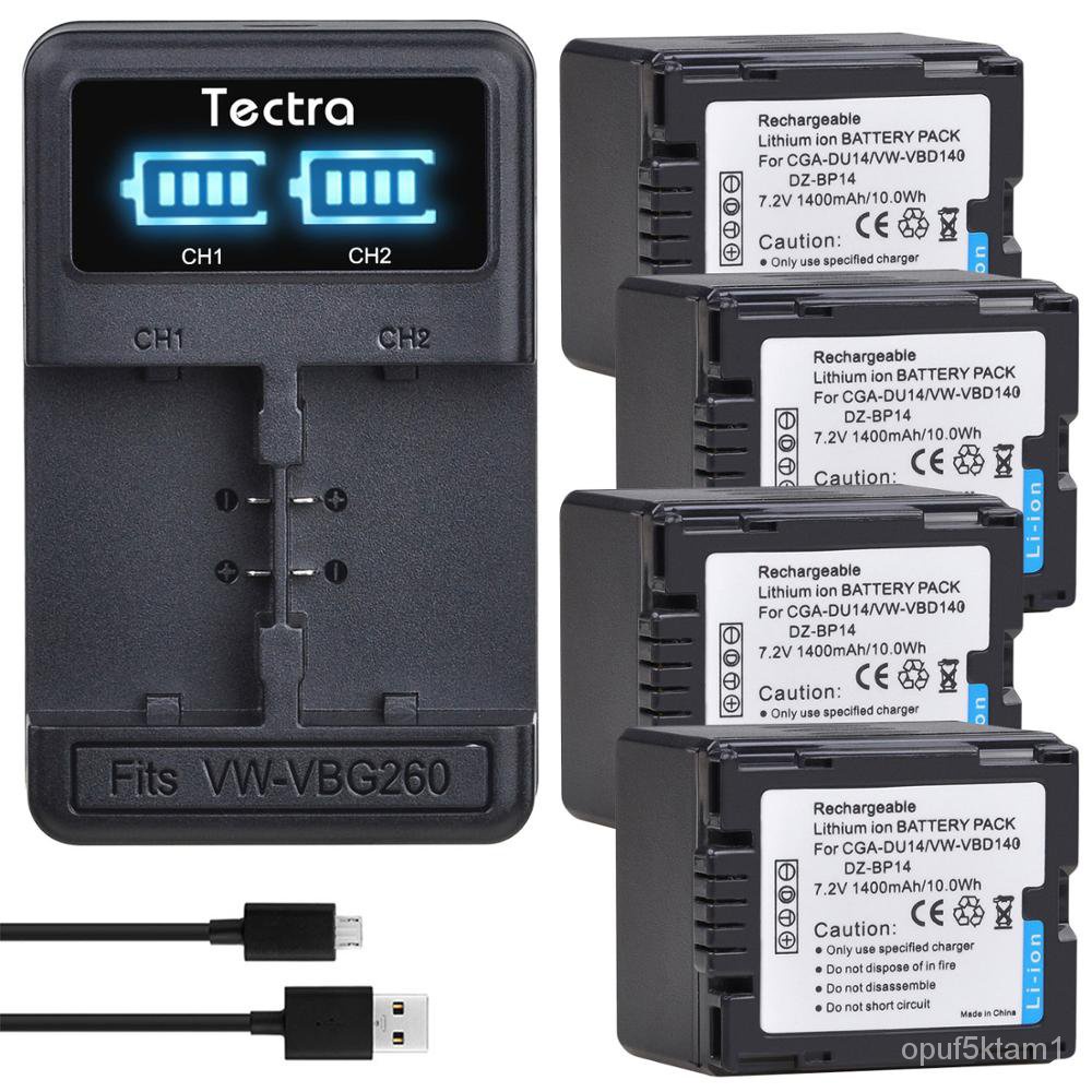 4Pcs 1400mAh CGADU14 Battery for PANASONIC CGRDU06 DU07 DU12 DU21 NV