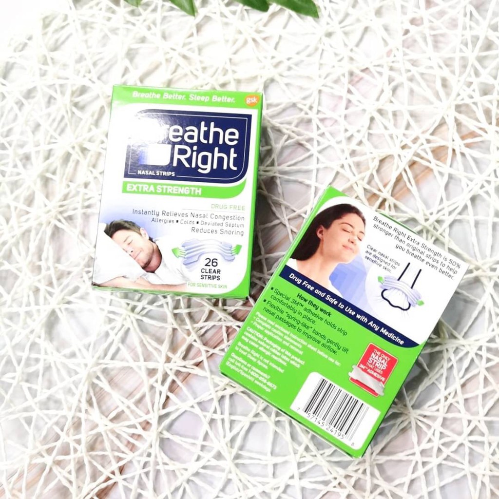 Breathe Right Extra Nasal Strips, Clear Color Strips for Sensitive Skin