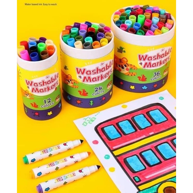 washable markers 3️⃣6️⃣สี NonToxic สร้างจินตนาการ ใข้แทนปากกาไวท์บอร์ด