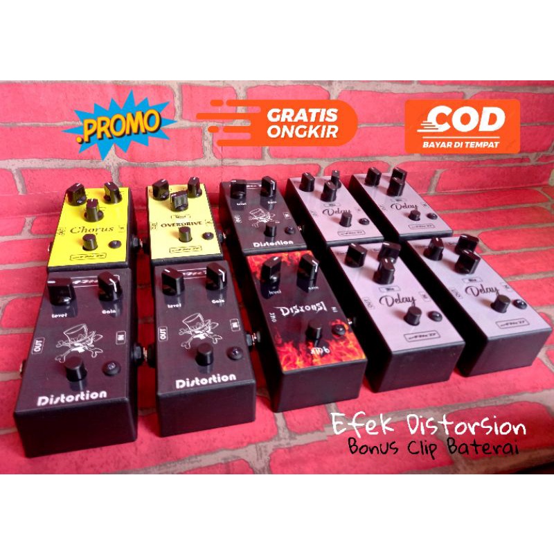 เอฟเฟคกีตาร์บิดเบือน chorus overdrive delay plus รับประกันอะแดปเตอร์