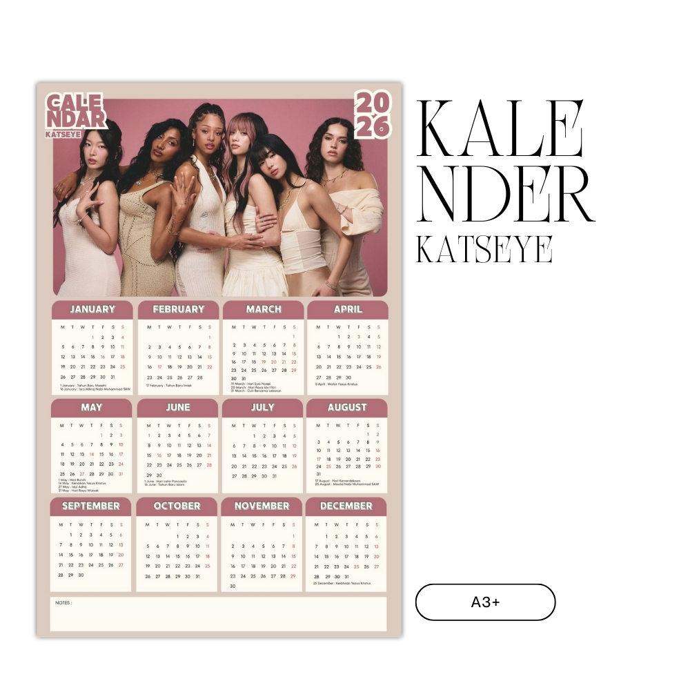 2026 CALENDAR KATSEYE KPOP UNOFFICIAL KOREA SOPHIA MANON DANALA LARA