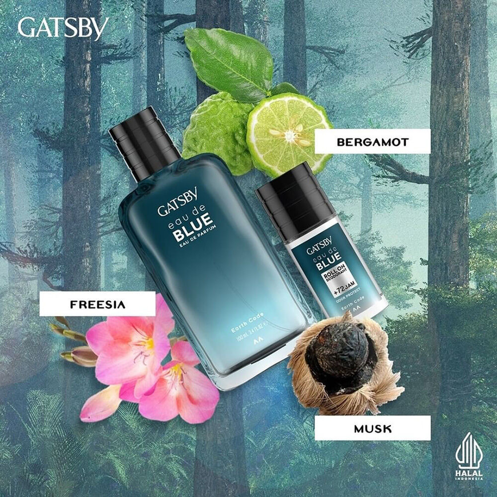 GATSBY Eau De Blue EDP แกสบี้ น้ำหอมสำหรับผู้ชาย 100ml (Skyline/Earth