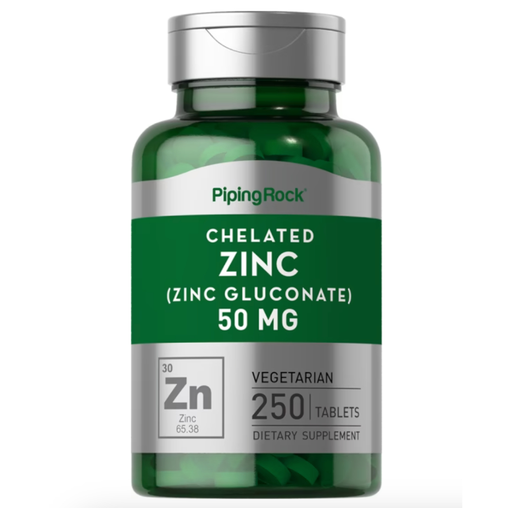 Piping Rock Chelated Zinc (Gluconate) 50 mg 250 Tablets Shopee Thailand