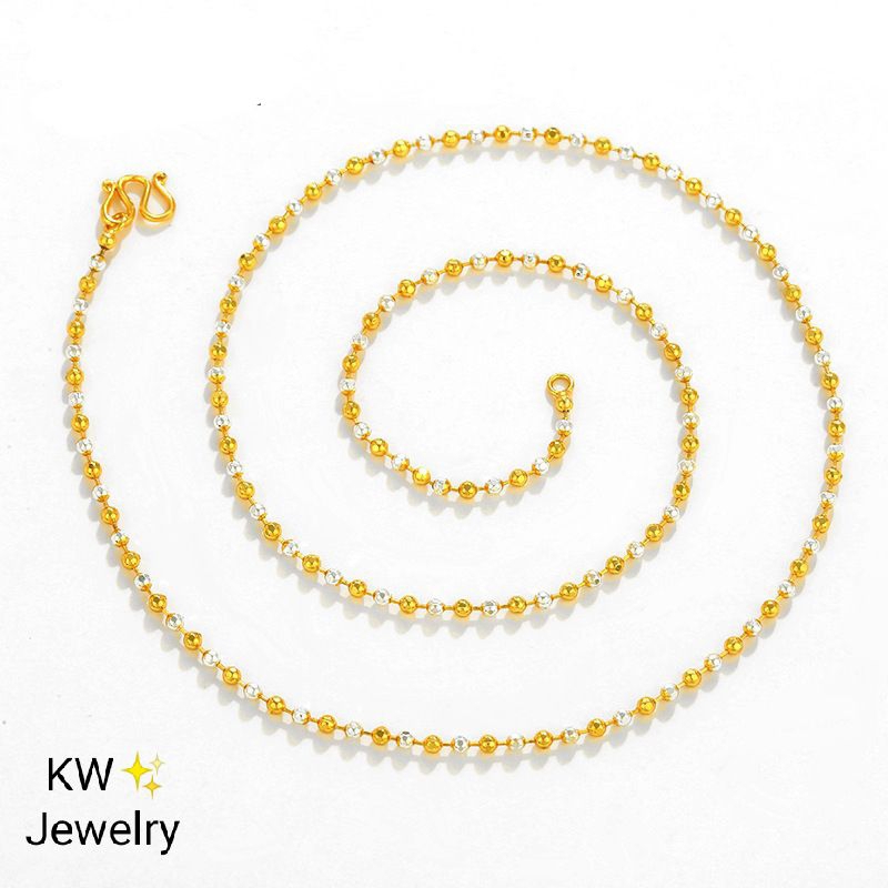 KW Jewelry N01 สร้อยคอ 2 กษัตริย์ ขนาด 2 มิล งานเลเซอร์ 24 kแท้
