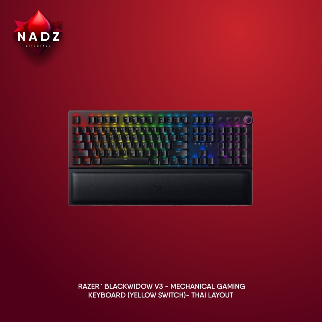 RAZER BlackWidow V3 Mechanical Gaming Keyboard (Yellow Switch) Thai