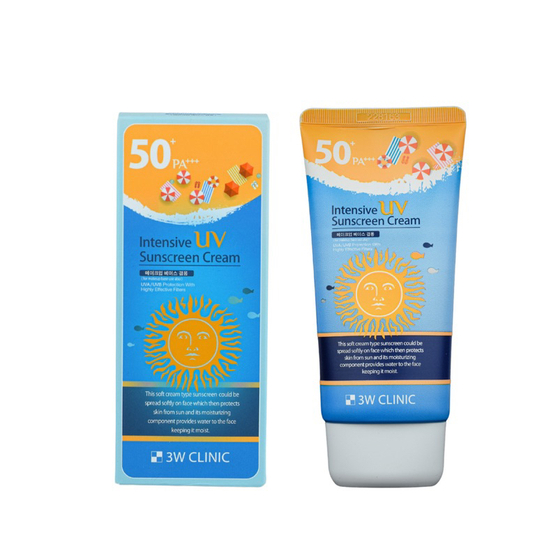3W CLINIC Intensive UV Sunblock Cream SPF50+ PA+++ 70ml. Shopee Thailand