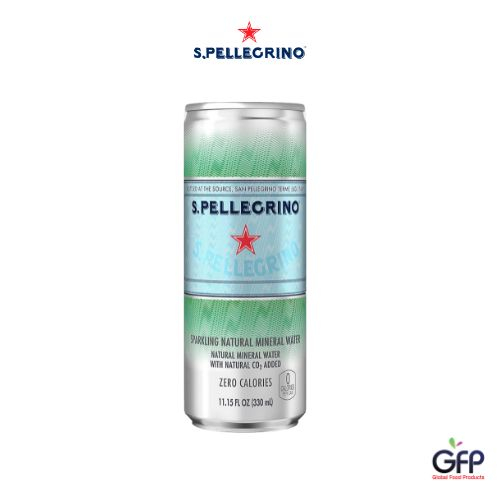 San Pellegrino Sparkling Mineral Water Zero Calories 330 ml น้ำแร่อัดแก๊สธรรมชาติ ซานเพลิกริโน่