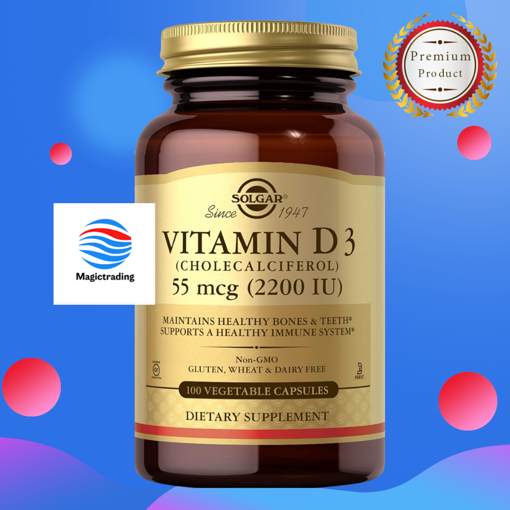 SOLGAR Vitamin D3 (Cholecalciferol) 55 mcg (2200 IU) / 100 Vegetable
