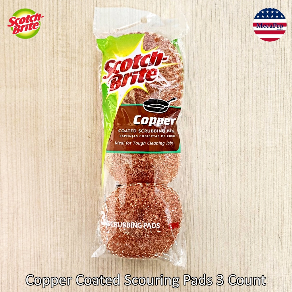 {ScotchBrite®} Copper Coated Scouring Pads 3 Count สก๊อตช์ไบรต์ แผ่น