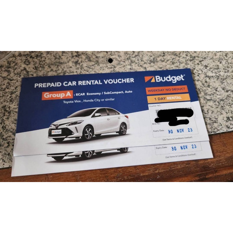 Car rental voucher 2ใบ Shopee Thailand