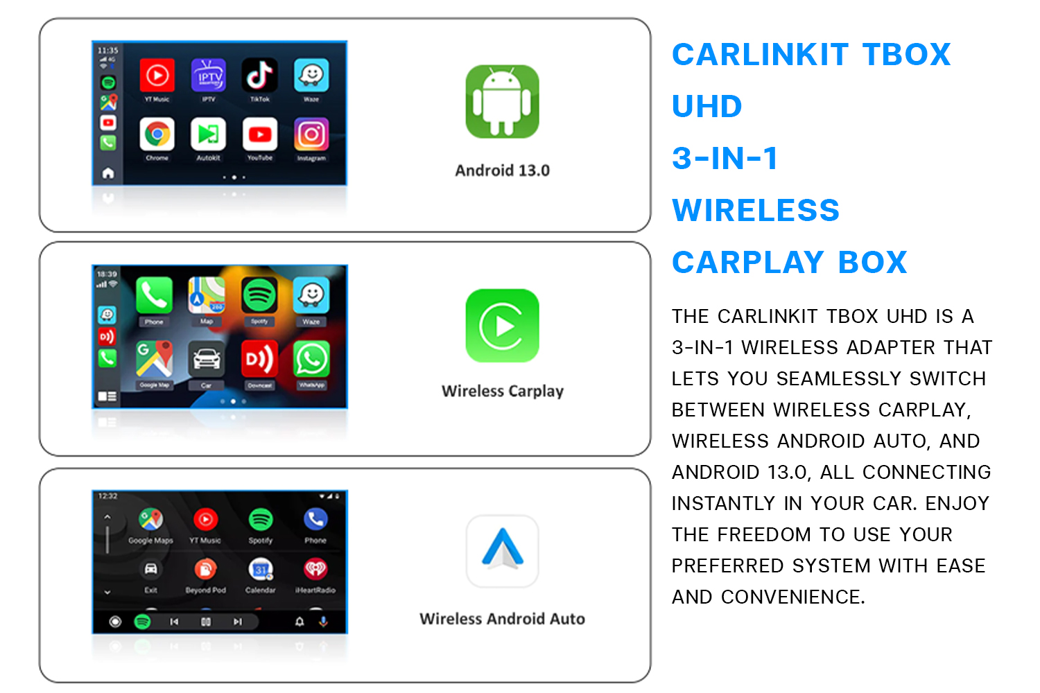 [ศูนย์ไทย]Carlinkit Tbox PLUS UHD กล่องแอนดรอย APPLY Carplay และ