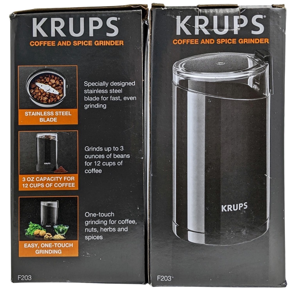 KRUPS F203 咖啡豆研磨機1入 香料 磨豆機 3oz 85g 電動 Spice & Coffee Grinder 蝦皮購物
