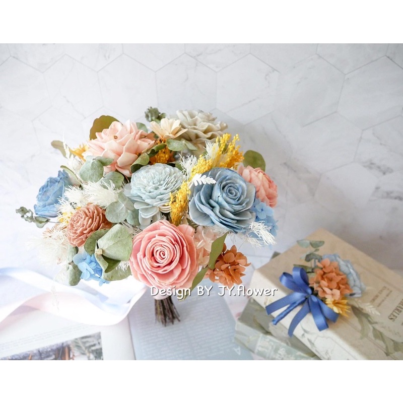 JY.flower 解語花 _自然型分享捧花【祕密花園】乾燥花捧花/分束捧花/客製化捧花 蝦皮購物
