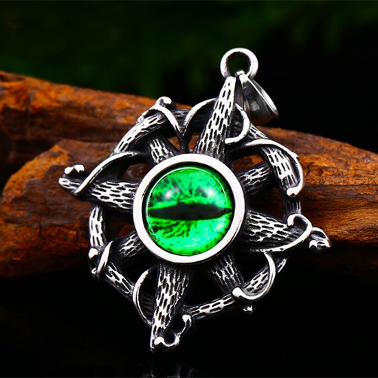 《QBOX 》FASHION 飾品【CLHP086】精緻個性龐克風藤蔓十字架之眼鑄造鈦鋼墬子項鍊/掛飾 蝦皮購物