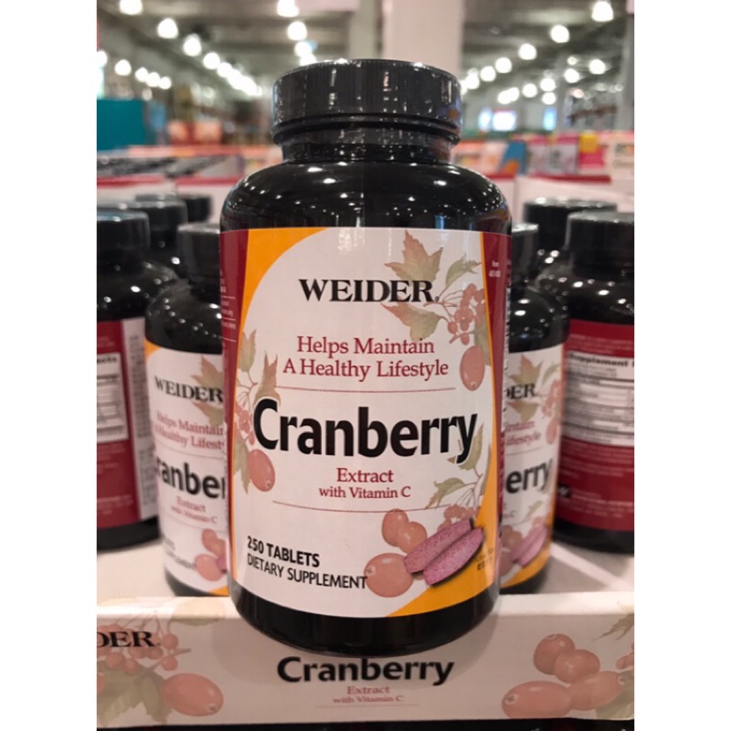 Costco好市多 WEIDER 蔓越莓錠 250錠 cranberry tablet 蝦皮購物