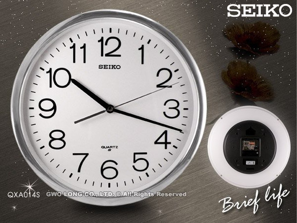 SEIKO 精工 掛鐘 QXA014S 白面黑字掛鐘 直徑30公分 高反差錶盤設計 國隆手錶專賣店 蝦皮購物