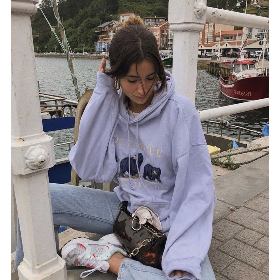 （現貨）藏藍補一件！5款 Brandy Melville SIERRA NEVADA HOODIE 三隻小熊刺繡連帽衛衣 蝦皮購物