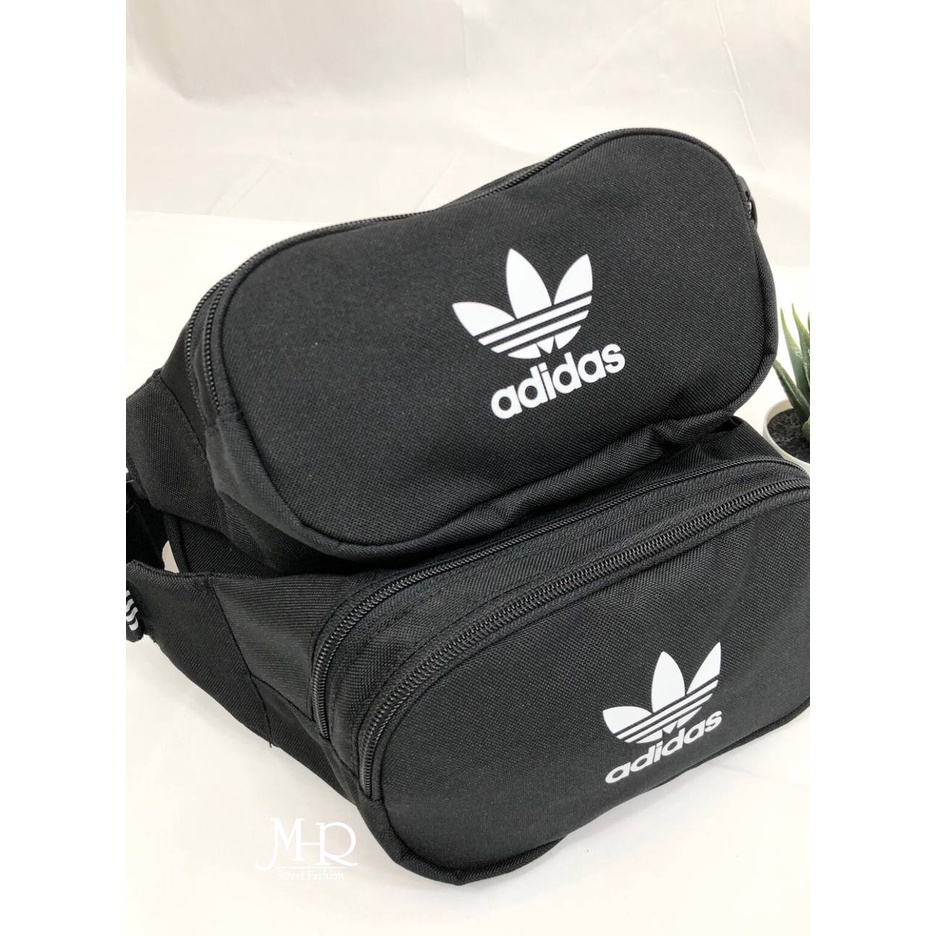 [MR.CH]ADIDAS ESSENTIAL CROSSBODY BAG 愛迪達 黑色 尼龍 腰包 男女 DV2400 蝦皮購物
