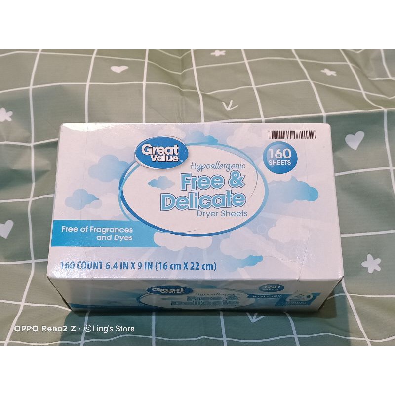 去靜電紙 烘衣機專用 低敏感 Free & Delicate Hypoallergenic Dryer Sheets 蝦皮購物