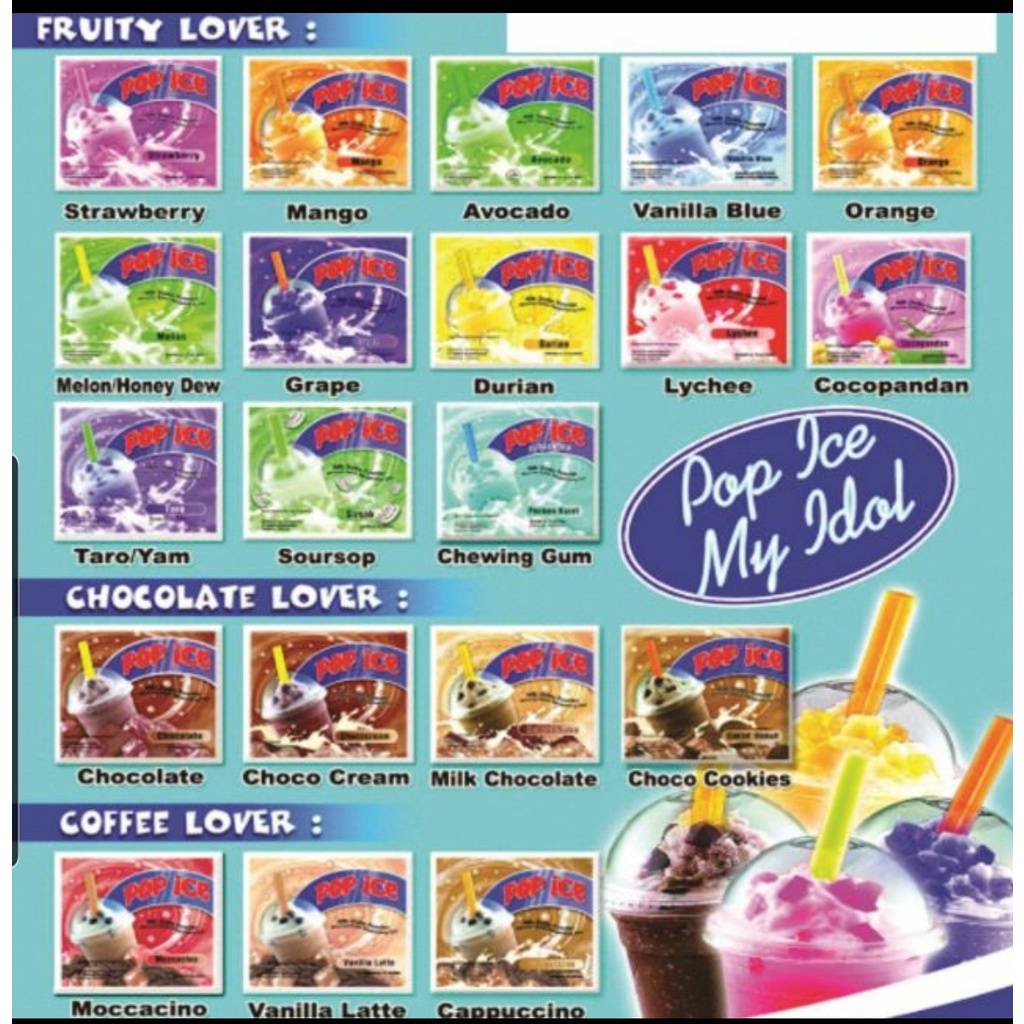 POP ICE 25 gr SACHET / ANEKA RASA ES BLENDER MILK SHAKE 蝦皮購物