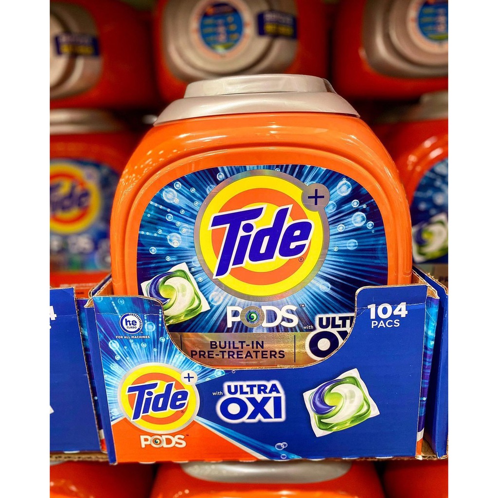 [HỘP NHỰA] Viên Giặt Xả Tide Pods 104 Viên Downy 4in1 Ultra Oxi