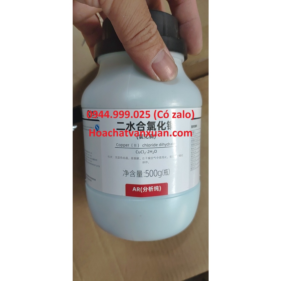 Chất CuCl2 Đồng II clorua lọ 500g copper II chloride Xilong CAS 744739