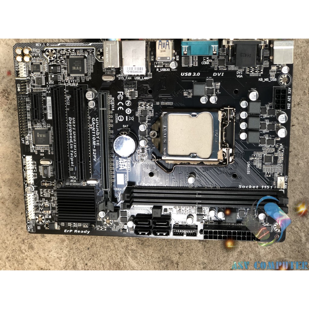 Combo bo mạch chủ Gigabyte H110S2pv, CPU core I3 6100 (chip new