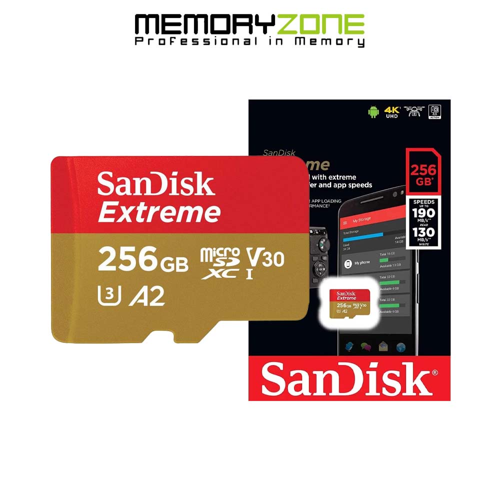 Thẻ Nhớ MicroSDXC SanDisk Extreme V30 A2 256GB 190MB/s SDSQXAV256G