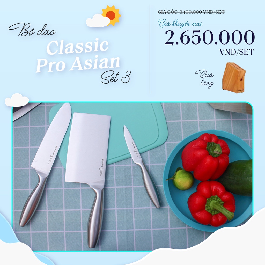 Bộ Dao Classic Pro Asian Knife Set 3 Tupperware Shopee Việt Nam