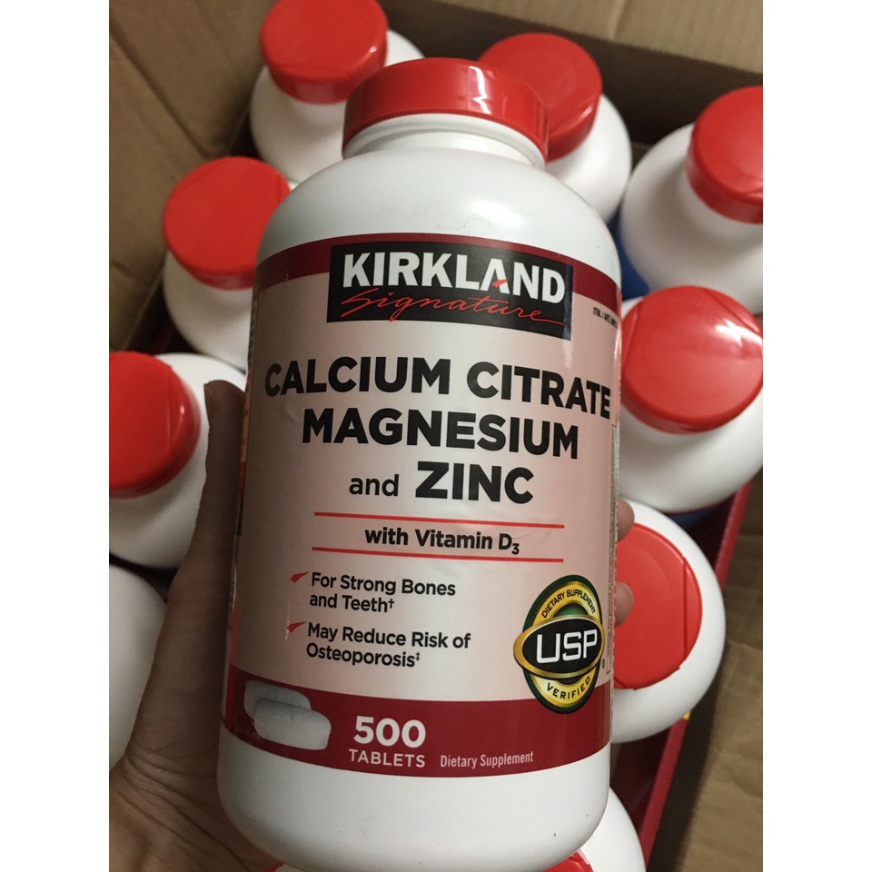 viên uống calci kẽm magie kirkland calcium citrate magnesium and zinc