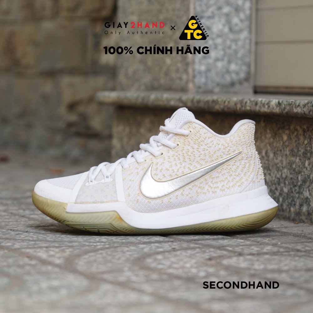 [2hand] NIKE KYRIE 3 WHITE CHROME 852396103 GIÀY CŨ CHÍNH HÃNG