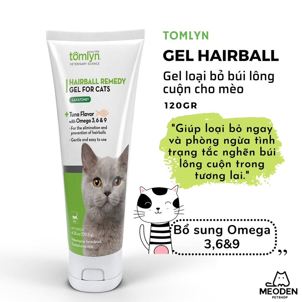Gel hairball tiêu búi lông cho mèo Tomlyn (120gr) Shopee Việt Nam