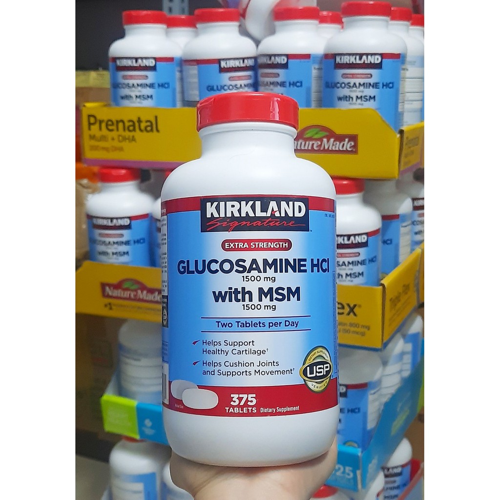 Viên uống Glucosamin HCL 1500mg With MSM 1500mg glucosamine Kirkland