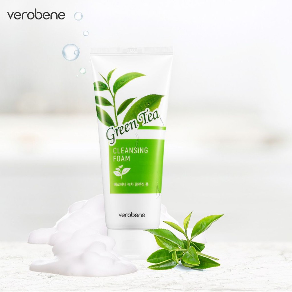 Sữa rửa mặt Trà Xanh Verobene Green Tea Cleansing Foam 150ml Shopee