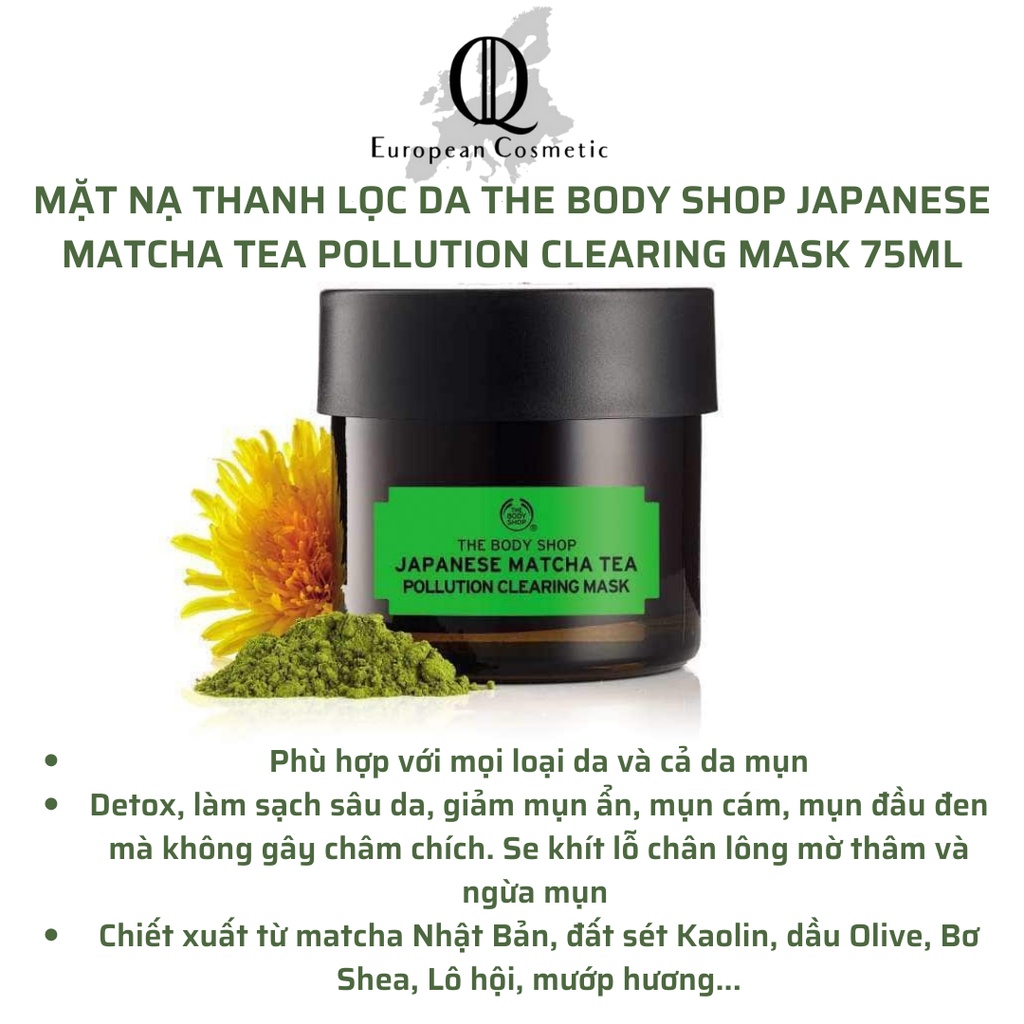 Mặt nạ thanh lọc da the body shop japanese matcha tea pollution