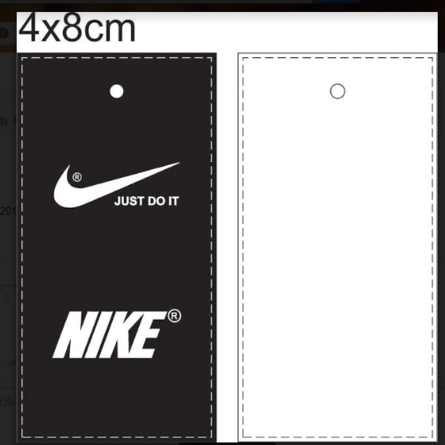 Mạc Nike / Tag nike/ Thẻ treo nike 4x8 Shopee Việt Nam