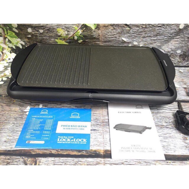 VỈ NƯỚNG ĐIỆN 2000W LOCK&LOCK ELECTRIC GRILL PAN EJG231 KM LG Shopee