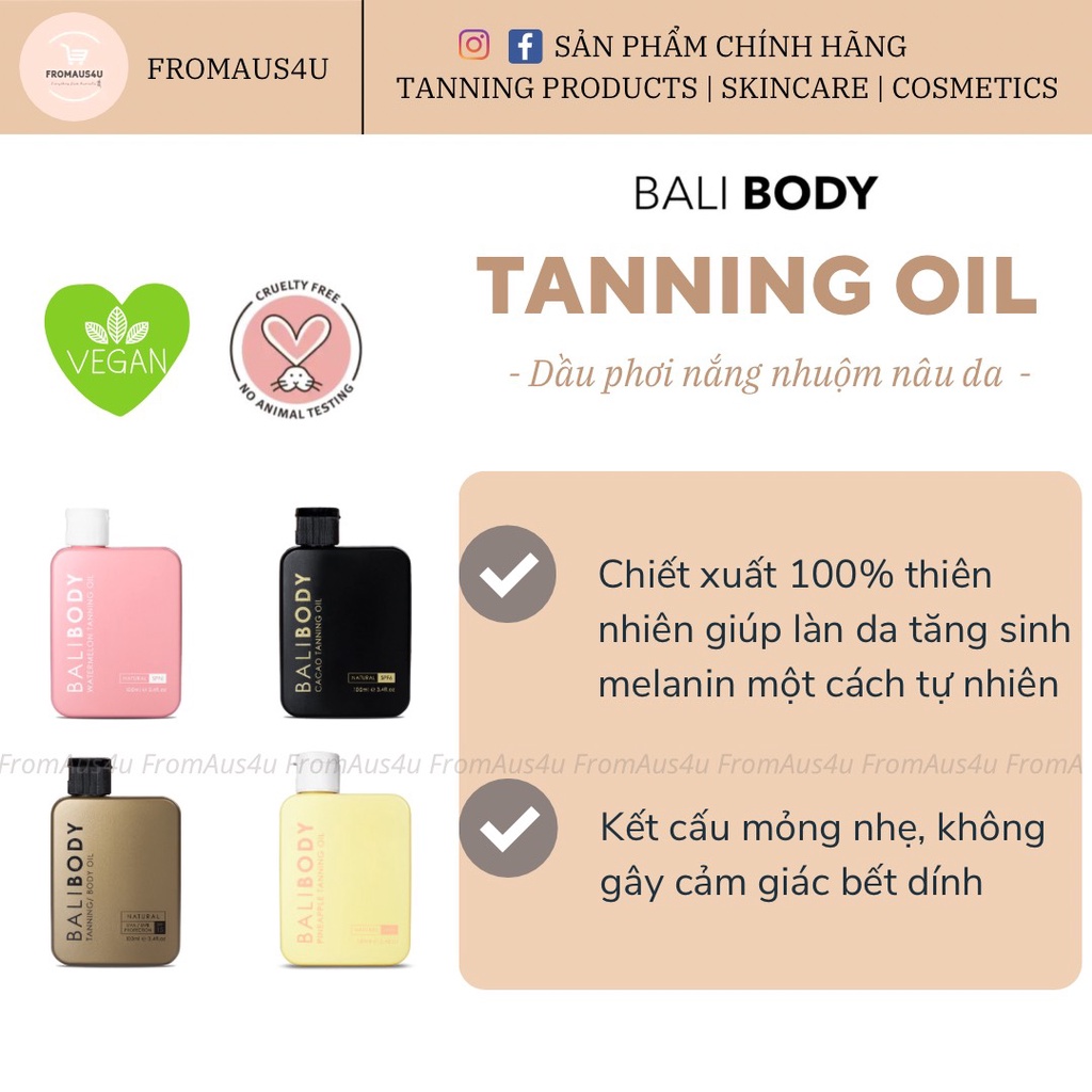 Dầu phơi nâu Bali Body Tanning Oil Shopee Việt Nam
