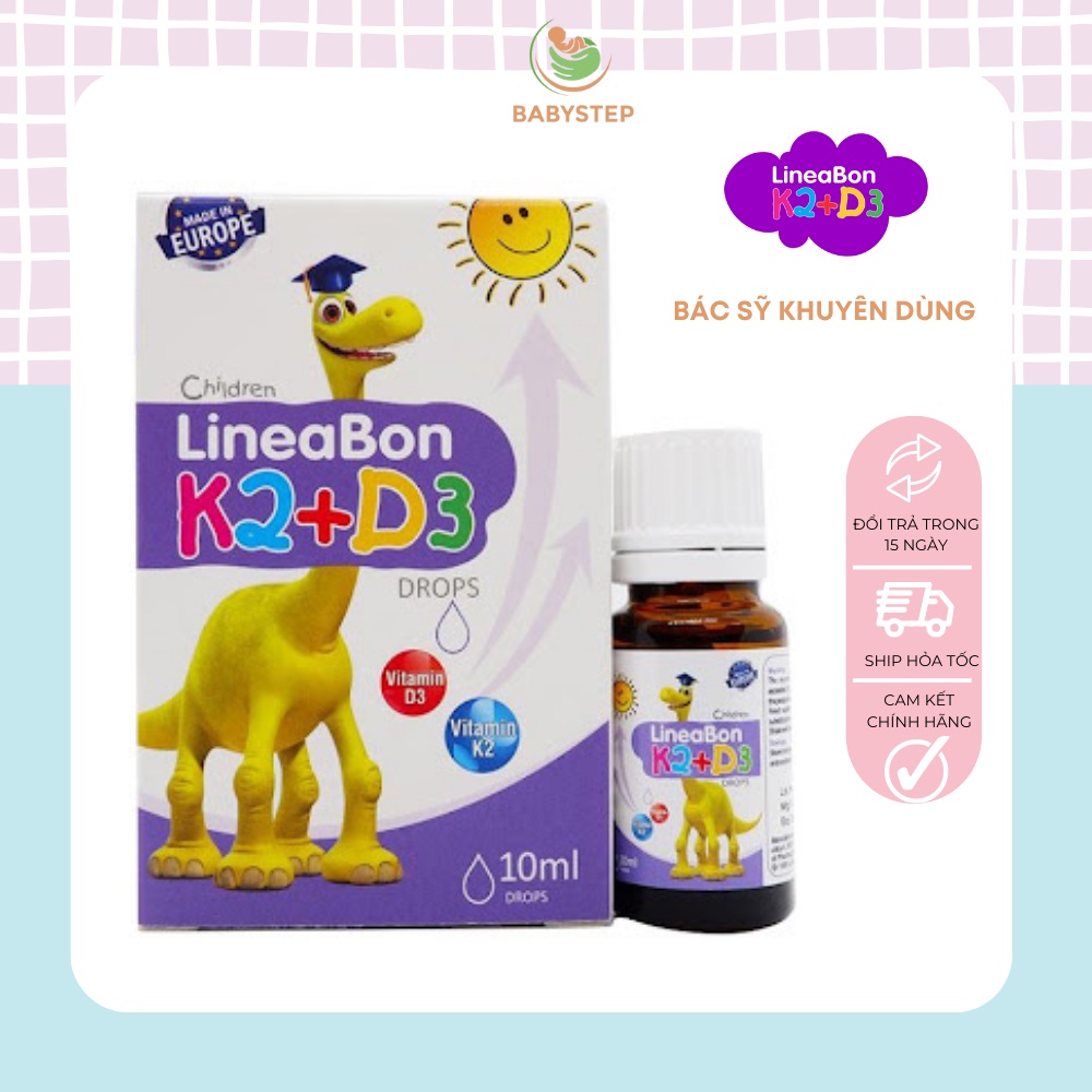 Vitamin D3 K2 MK7 Lineabon cho bé phát triển chiều cao dễ hấp thu Canxi