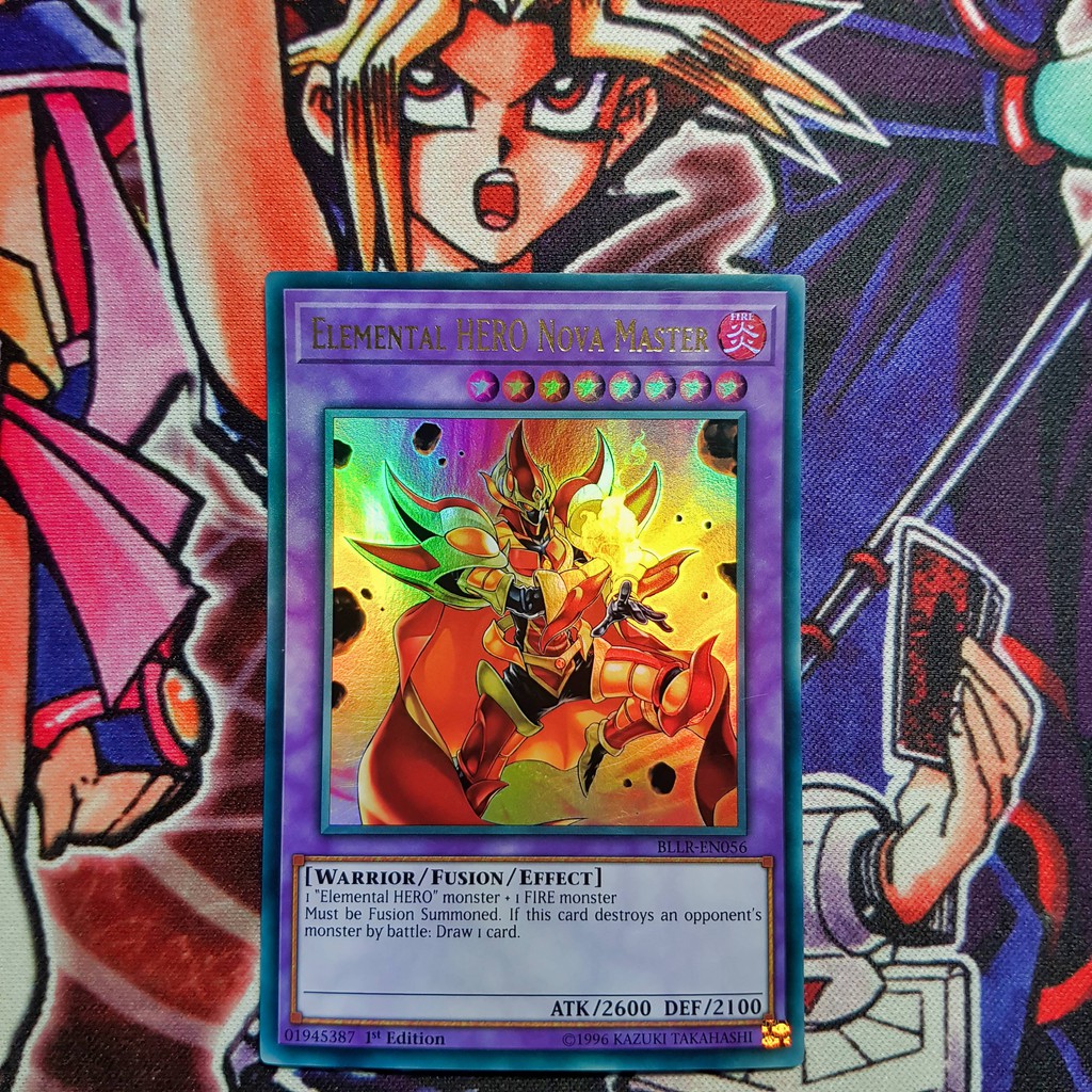 Thẻ bài Yugioh chính hãng Elemental HERO Nova Master BLLR Ultra