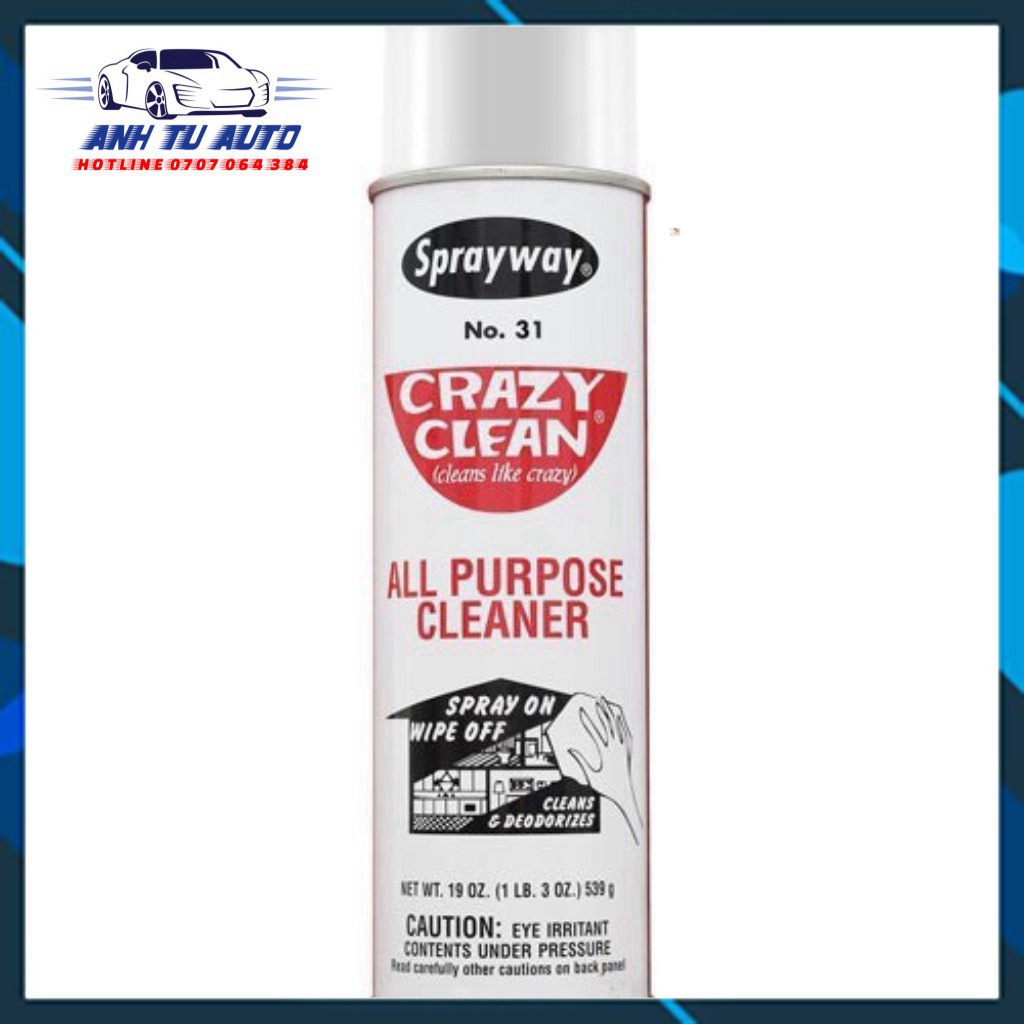 Chai xịt tẩy đa năng Sprayway Crazy Clean All Purpose Cleaner 539g