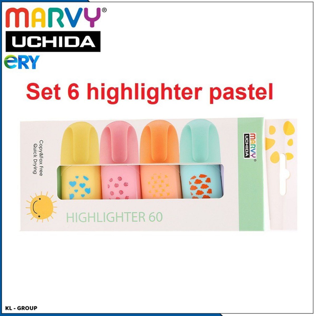 Bộ bút đánh dấu màu pastel Marvy Highlighter 60 KLGR Shopee Việt Nam