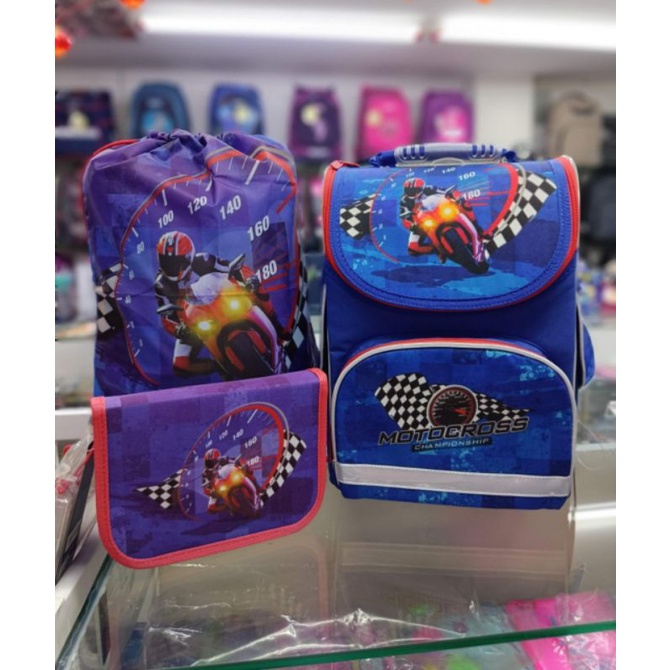 Bộ cặp chống gù Đức hiệu Kite Motocross cho học sinh tiểu học Shopee