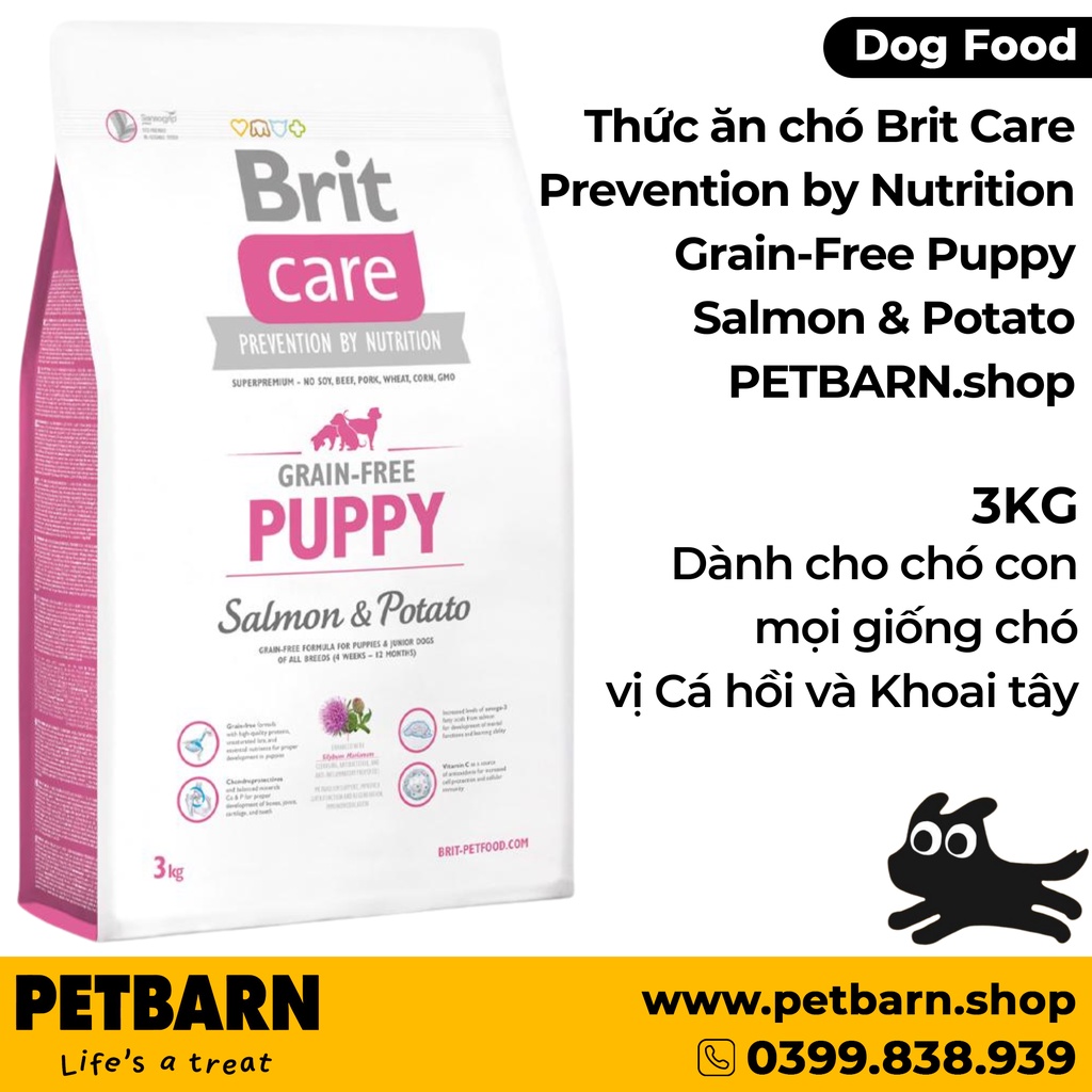 Thức ăn chó Brit Care Prevention by Nutrition GrainFree Puppy Salmon