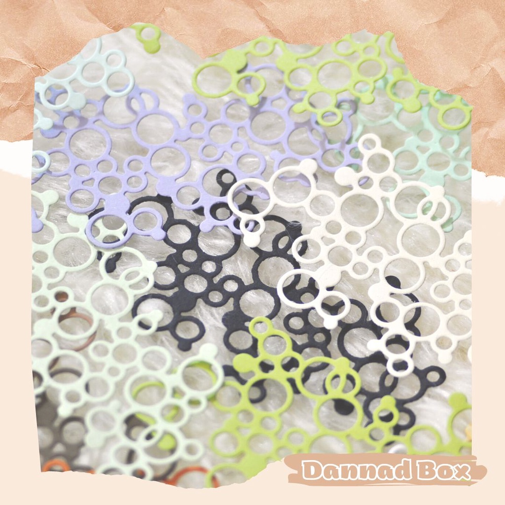 Set 5 Mẫu Die Cut Paper Cutting Lỗ Tròn Nhiều Màu Trang Trí Journal