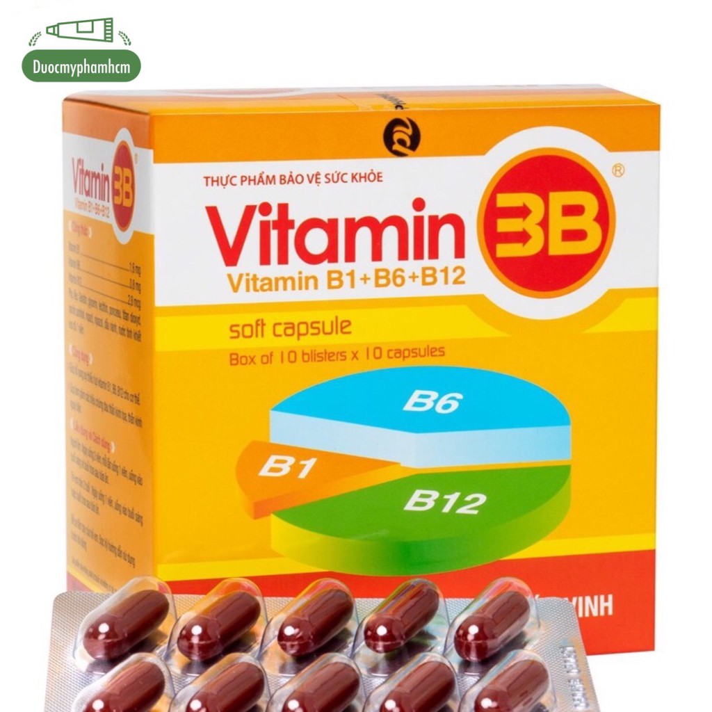 Bồi bổ cơ thể Vitamin 3B, B3 B6 B12, Tăng Cường Sinh Lực, Nâng Cao Sức Đề Kháng, Hộp 100v