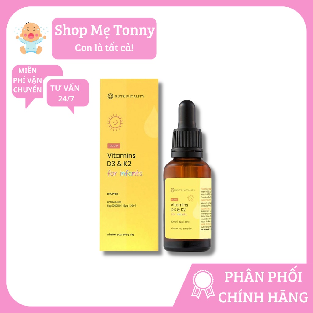 Vitamin D3&K2 Mk7 Nutrivitality nội địa Anh 30ml Shopee Việt Nam