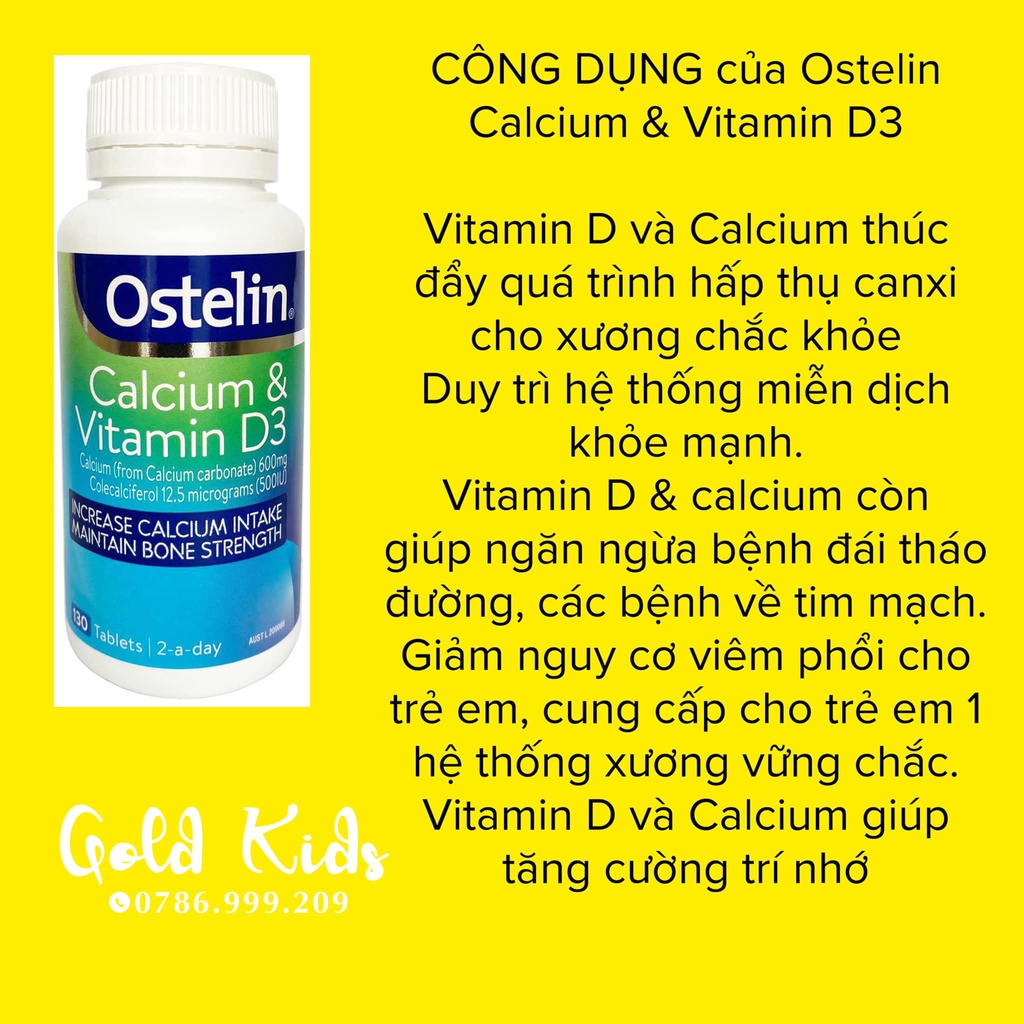 Canxi Ostelin & Vitamin D3 Úc 130 viên Shopee Việt Nam