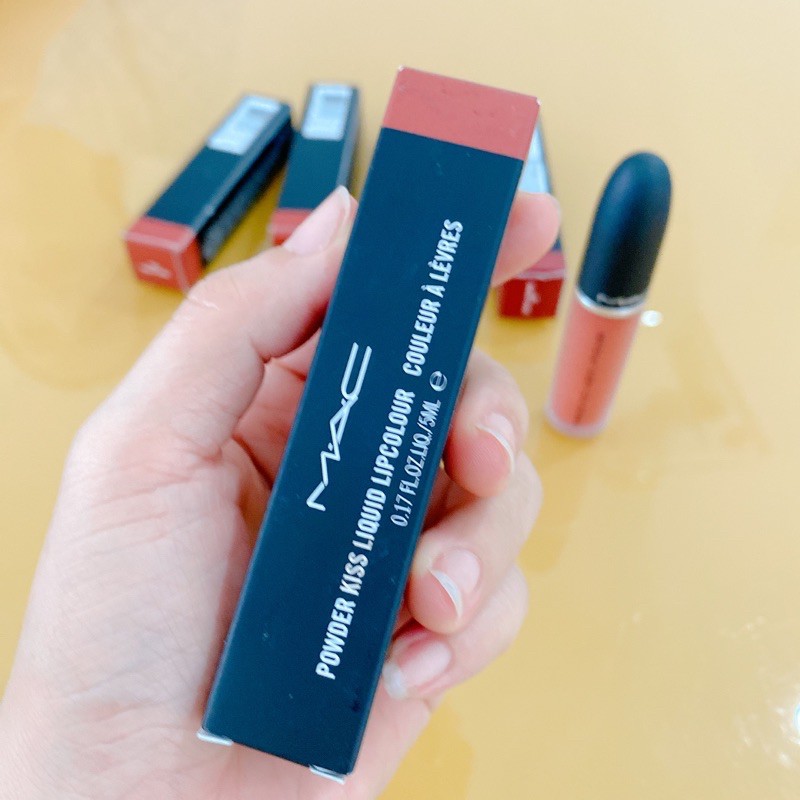 Son kem MAC 998 Sorry Not Sorry Cam Cháy Powder Kiss Liquid Lipcolour