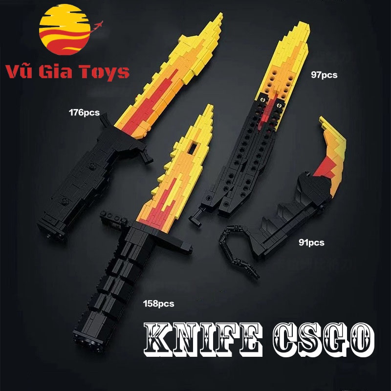 Đồ Chơi Lắp Ráp Mô Hình Knife CSGO Butterfly / M9 / Karambit